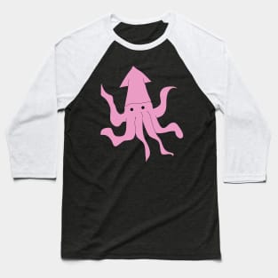 Cute pink squid doodle design Baseball T-Shirt